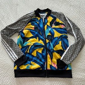 Adidas Brazil Floral Farm Rio Big Leaf Track Jacket Trefoil